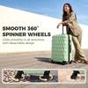 30Inch 77cm 98L Suitcase, ABS Hard Shell Checked Luggage, Green