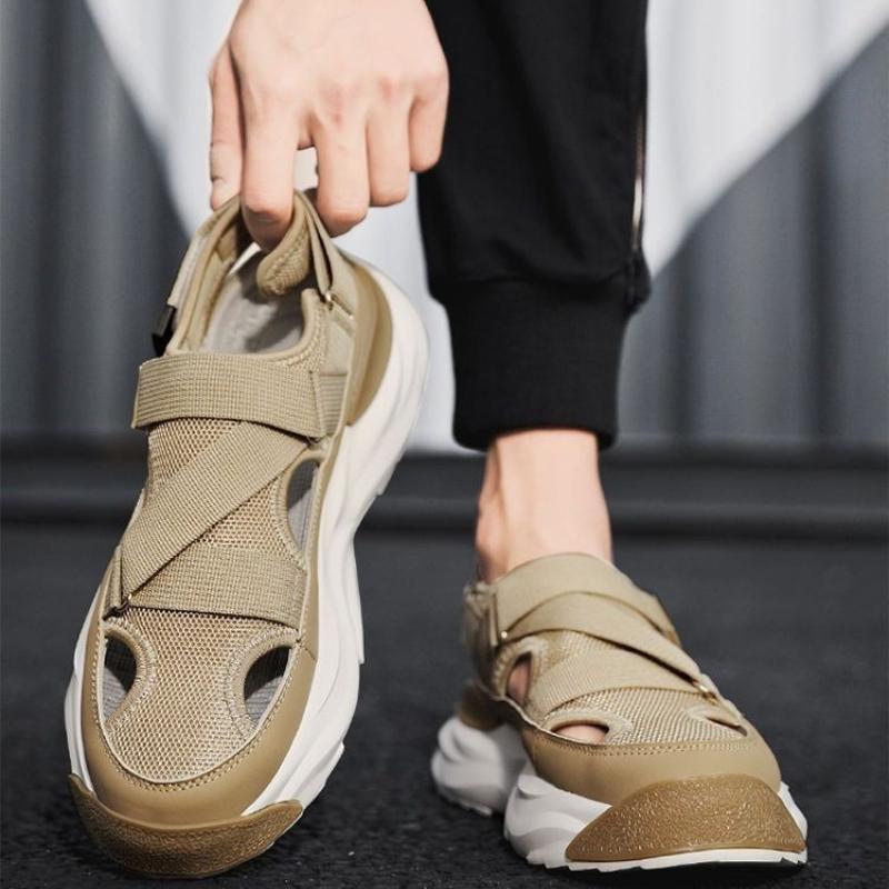 

Summer Men s Sandals Comfortable Height Platform Street Male Shoes Non-slip Thick Soled Sports Slides Light Outdoor Hiking Shoes 41 чорний