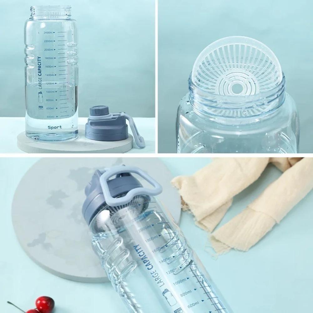 1500ML/50 Oz Large Capacity Cold Water Bottle BPA Free Leak-proof with Filter with Drinking Mark Make Sure You Have Enough Water