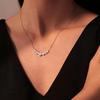 S silver pendant necklace with moissanite, stylish and elegant, suitable for engagement, wedding, anniversary, and Mother's Day celebrations