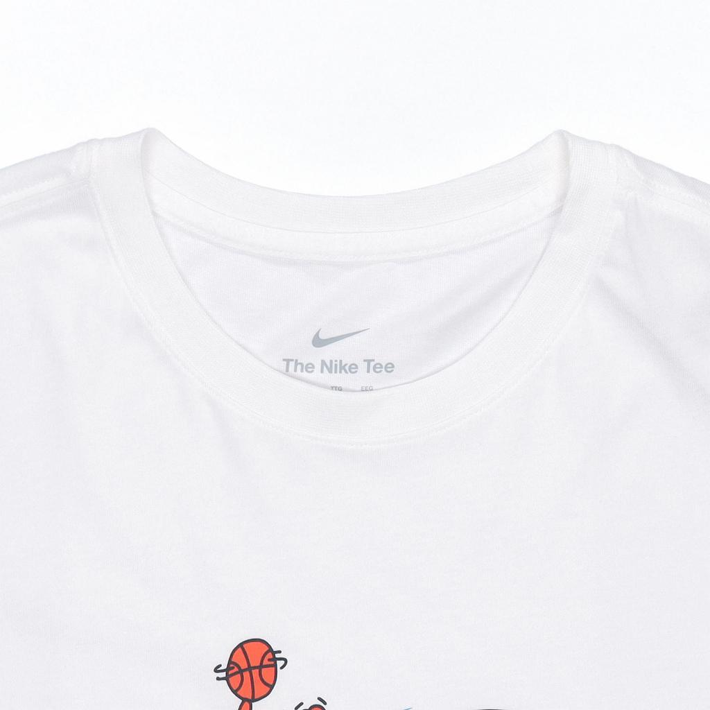 Nike Cartoon-Print Comfort Fit Rundhals T-Shirts Herren Tops Weiß DN3004-100
