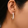 Minimalist U-shaped Colorful Huggies Ear Buckle for Women Half Enamel Glaze Gold Plated Hoop Earrings Piercing Jewelry Gift
