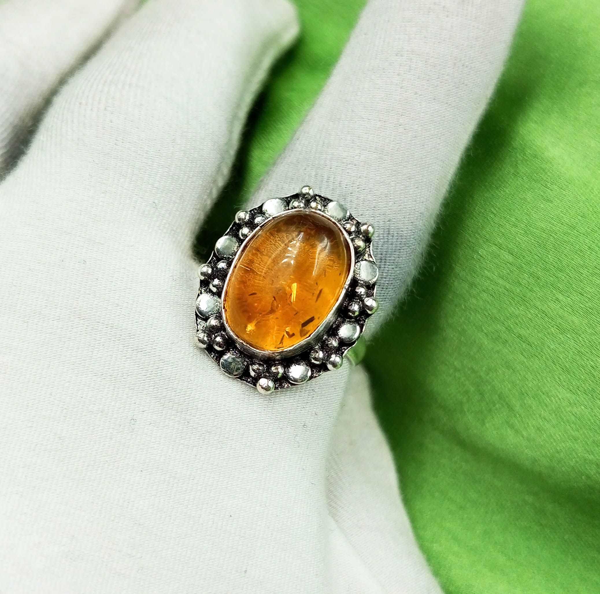 

Кольцо из балтийского янтаря 925 пробы с серебряным покрытием US SZ 5 MM-R143