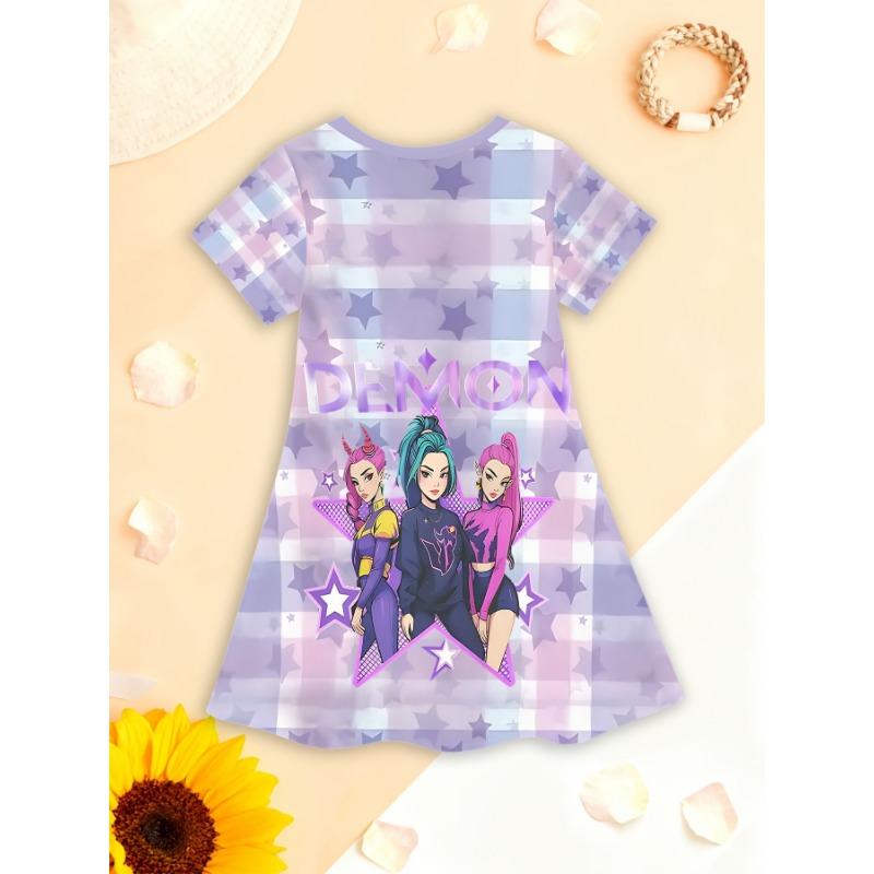 Girls' Sweet Princess Dress | Party and Everyday Wear, Lightweight Spring/Summer, Short Sleeve,