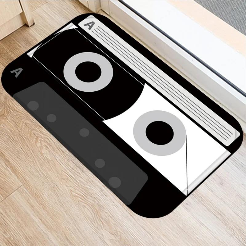 Retro Music Tape Pattern Doormat Home Decor Anti-slip Carpets Kitchen Bedroom Entrance Soft Floor Mat Washable Foot Mats