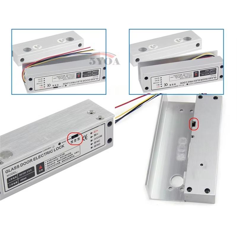 5YOA Electric Drop Bolt Lock Security for Fully Frame Less Glass Door Electronic Access Control System Kit