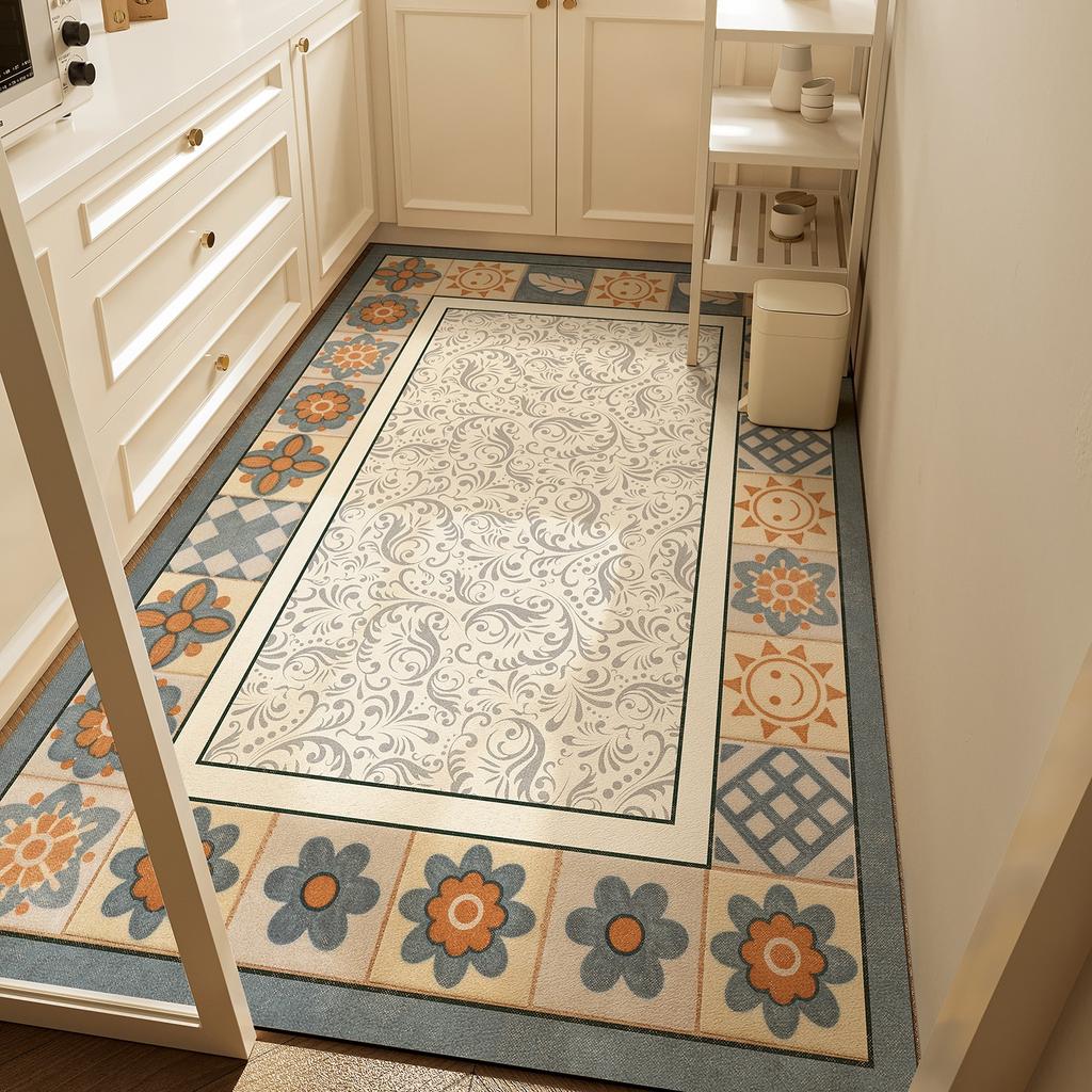 Carpet For Kitchen Waterproof Non-Slip Oil-Resistant Floor Mat Minimalist Geometric Pattern Rug Home Decoration Large Size Mats