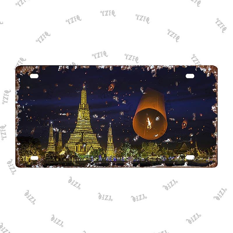 Thailand City Metal Sign Tin Poster 30X15CM Vintage Plate Tourist Souvenirs Wall Bar Home Decor Gift Customizable DC-0314A