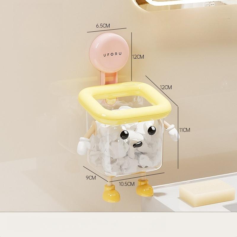 Dopamine Face Towel Storage Box Toilet Washstand Suction Cup Wall Mounted Face Wipe Drain Breathable Storage Rack