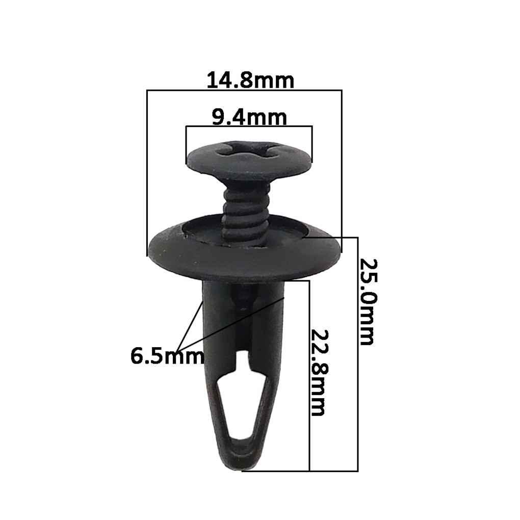 50PCS Car Retainer Clips Plastic Fasteners Kit Auto Trim Panel Clip Black Car Body Bumper Rivet Set Replacement Push Pin