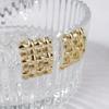 Metal Weave Stud Earrings: Sophisticated European and American Autumn/Winter Fashion for Women.