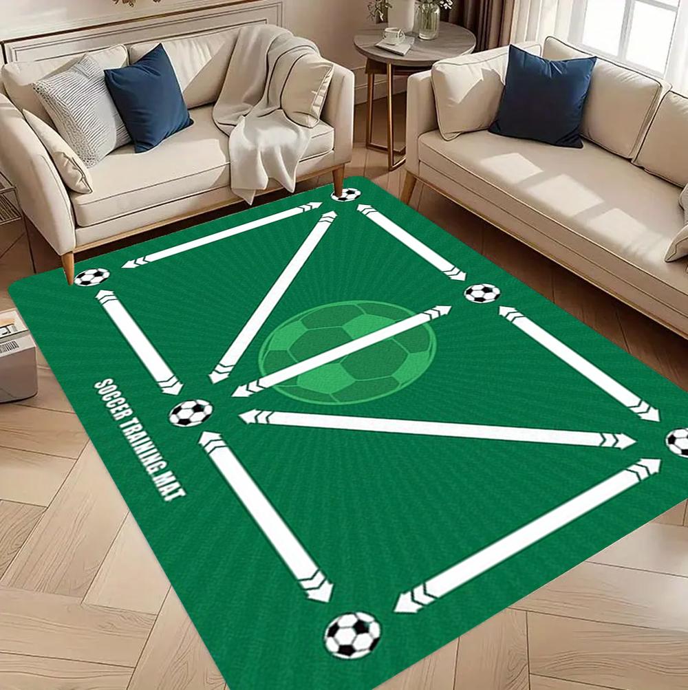 

Sports Soccer Carpet Rug Home Decoration Football Training Floor Mat Exercise Gym Living Room Kids Play Green Black White 40x60cm