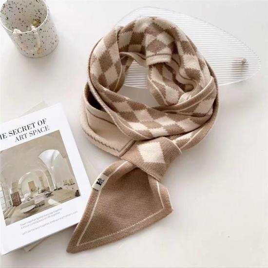 

Женские шарфы на осень и зиму, двухсторонние теплые маленькие шарфы с узором «Тысяча птиц» и диагональными краями, универсальный воротник 13 * 125CM