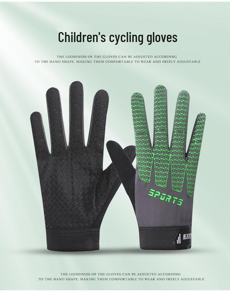 Guantes Infantiles para Todas las Estaciones, Cortavientos, Protección Solar, Transpirables, Antideslizantes, de Dedo Completo para Ciclismo y Patinaje