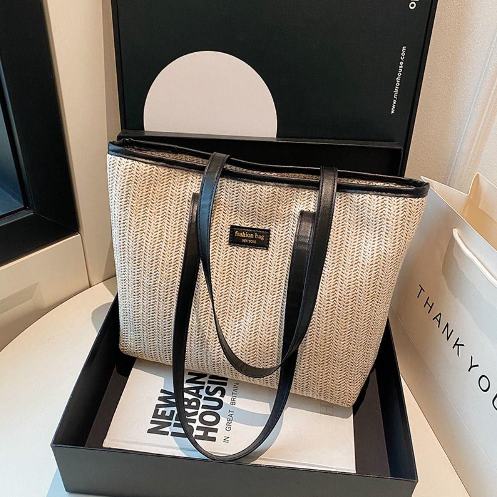 Leisure Straw Shoulder Bag Summer Tote Bag New Weave Straw Bag  for Women