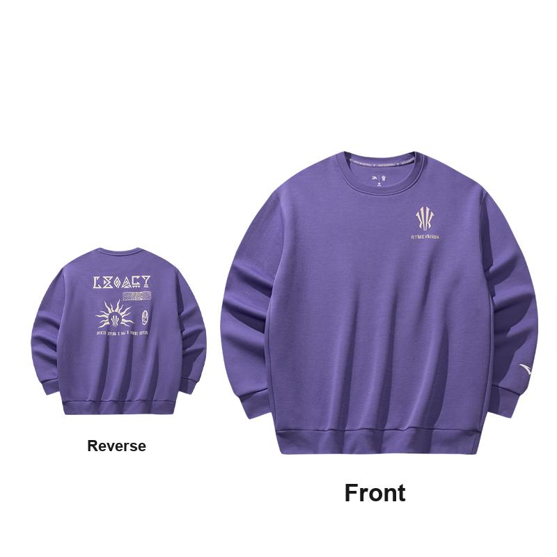 Anta Kyrie Basketball Series Comfortable Versatile Pullover Sweatshirt Unisex Sweatshirt Dark-Purple 172611712S-4