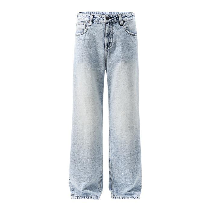 

New High Street Jeans American Retro Men and Women Same Style Loose Straight Wide-leg Trousers XS