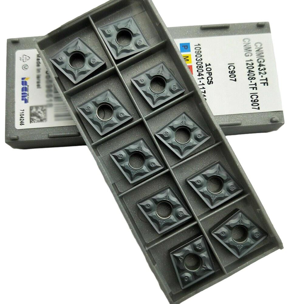 10pcs CNMG432-TF CNMG120408 -TF IC907 CNC Carbide Inserts For For Semi-fining CNC Toolholding Internal Cutting Turning Tool