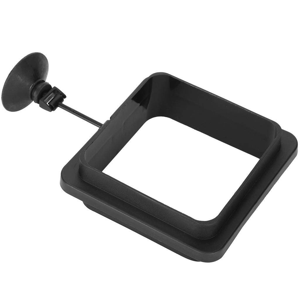 Aquarium Fish Feeding Rings Fish Tank Small Floating Food Feeder with Suction CupBlack Thicken and Heighten Square