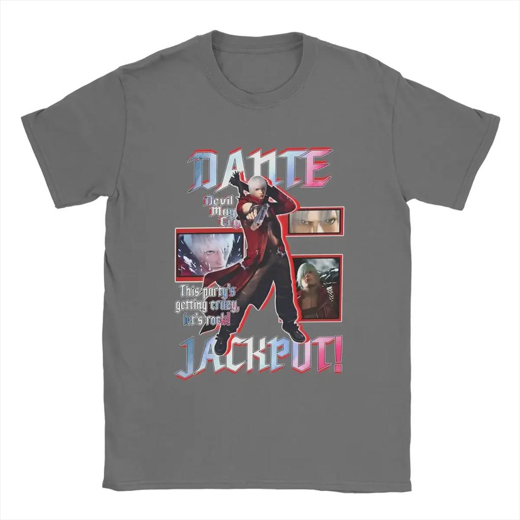 Dante Devils 3 T-Shirts Men Action Game DMC May Cry Hipster Cotton Tee Round Collar Short Sleeve T Shirts Big Size Merchandise