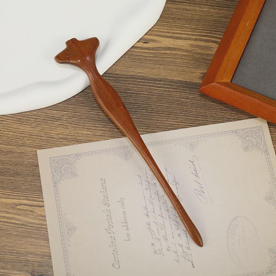 Elegantná zlatá sponka do vlasov z hodvábu a santalového dreva - Čínsky retro štýl vlasového doplnku