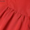 ZANZEA Women Casual Round Neck Solid Color Summer Sleeveless Dress