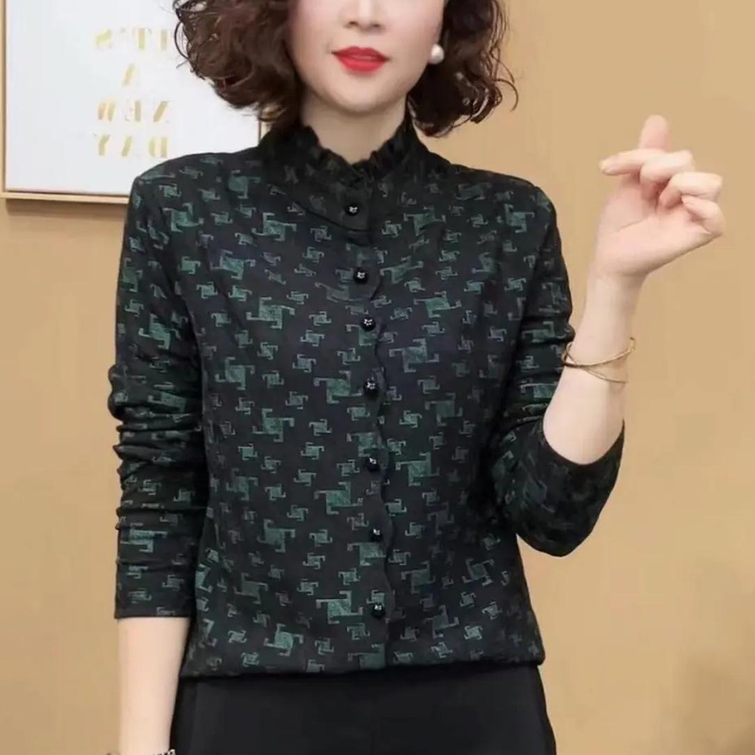 

Новий весняний стиль і універсальний пуловер з довгим рукавом для схуднення, що зменшує вік, жіночий темпераментний топ для схуднення 4XL