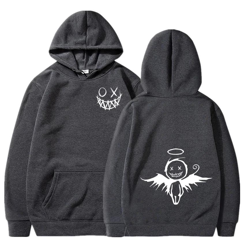 Autumn and Winter New Smiling Angel Hoodie, Hip-hop Street Classic Hoodie, Outdoor Fashionable Casual Long Sleeved Warm Hoodie