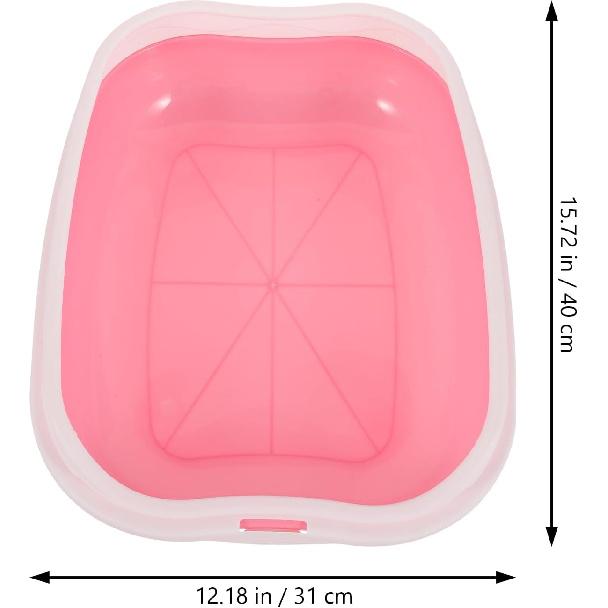 Mipcase 1 Set Cat Litter Box Pink Plastic Kitten