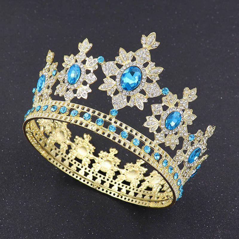 New Arrival Bride Ornament Fashion Crystal Full Circle Big Crown Export Rhinestone Crown Birthday Banquet Marriage Headdress Female