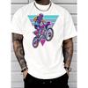 Men'S Casual T Shirt Motocross Rider Graphic Street Style Fashion Adult Male Summer Wear
