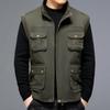 Men's Multi-Pocket Fleece-Lined Outdoor Workwear Vest for Fishing and Photography