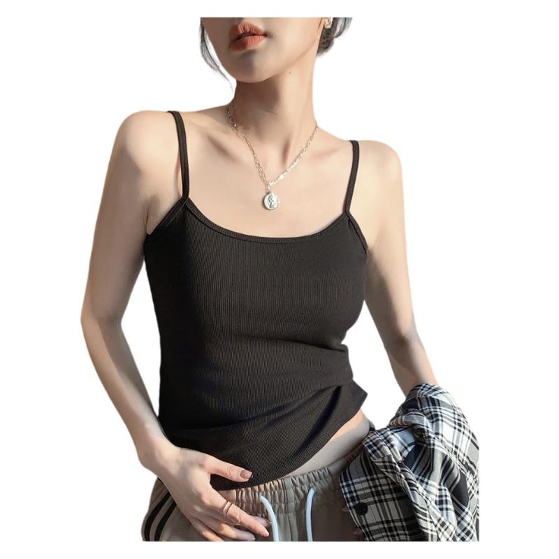 Langsha Women's Slim Fit Small Strap Vest Summer 2026 New Sleeveless Backless Outerwear Base Shirt