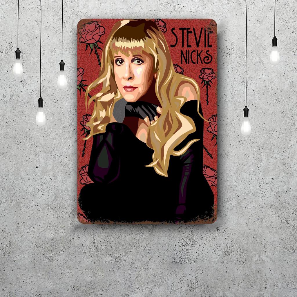 Mfoever Latta Stevie Nicks Segni Metallici Decorazioni Murali Segni Metallici Vintage Capitano Poster Metallico Decorazione per Bar Pub Club Decorazione Murale