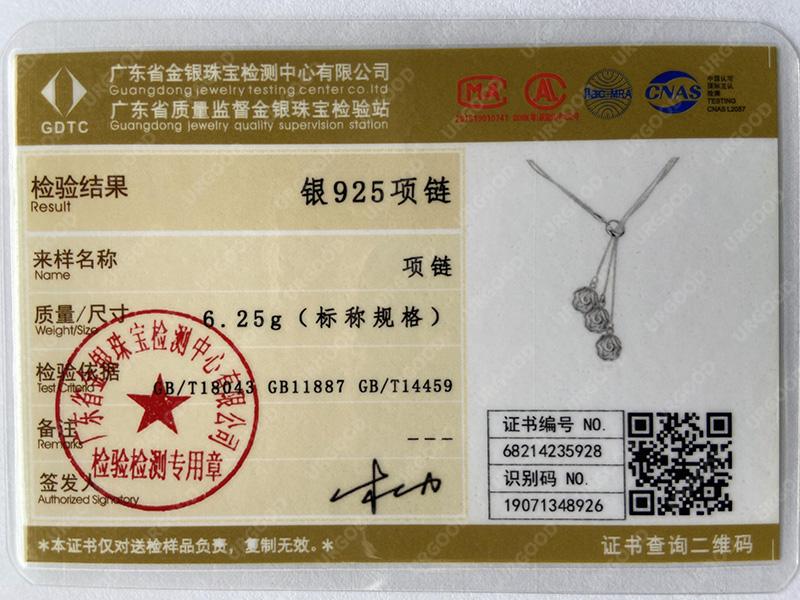 Naszyjnik łańcuszkowy ze srebra próby 925 z trzema różami, modna biżuteria ślubna