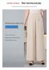 High-Waist Wide-Leg Drapey Pants for Middle-Aged & Elderly Women - Casual, Loose, Straight-Leg Fit for Spring & Autumn