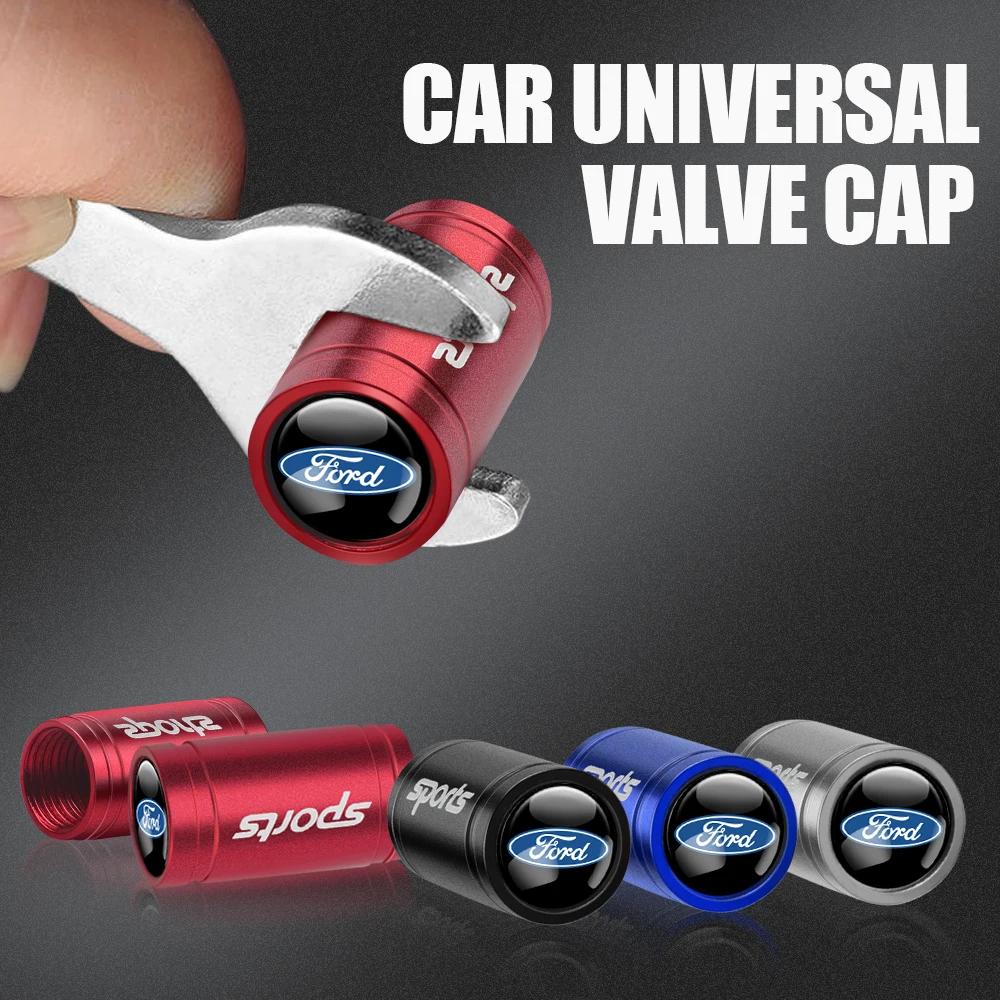 For Ford Ranger T6 PX4Pcs Car Logo Wheel Tire Valve Stems Cap Badge Accessory For Ford Focus Mk2 MK3 MK7 MK4 Fiesta Ranger Mustang Kuga Mondeo STLine