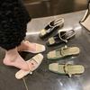 Baotou Half Slippers Women with Spring and Summer Chinese Mary Jane Slippers Rear Empty Thick Heels Cool Slippers Women