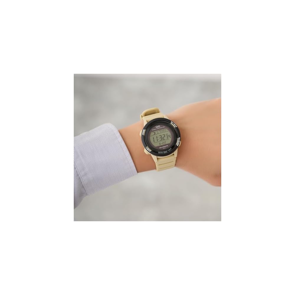 Citizen Q&Q Digital Solar Waterproof Watch Date Urethane Strap Beige Men's