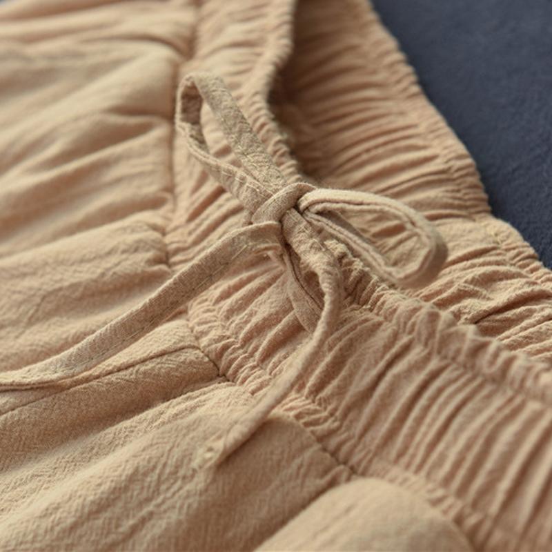 Johnature Fashion All-match Casual Retro Elastic Waist Wide Leg Pants Autumn Winter Simple Comfortable Women Warm Pants