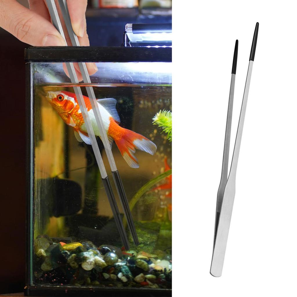 Reptiles Feeding Tongs Clamp Long NonSlip Coated Stainless Steel for Safe Pet Food Handling