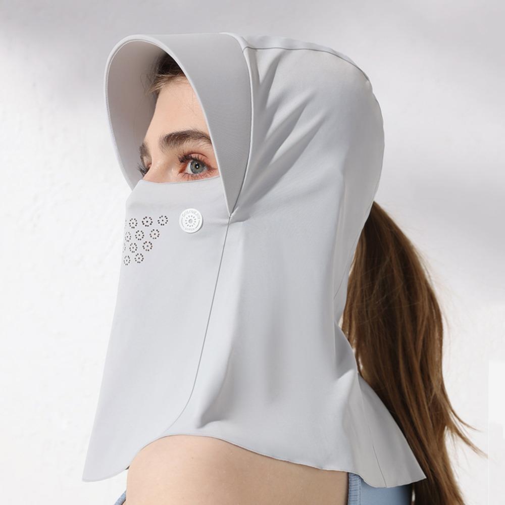 Adjustable Sun Protection Mask Sunscreen Ice Silk Mask Summer Full Face Visor Hat  Fishing