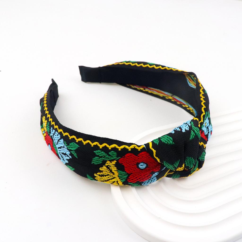 Ethnic Hair Hoop Decorative Boho Embroidery Headband Bohemian Hair Accessory Ethnic Embroidery Tape Headband For Weddings