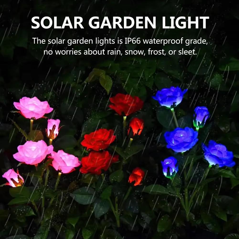 HeadeSolar Rose Light LED Simulace zahradních dekorací Venkovní voděodolný nádvoří ParkGround Vložení trávníkového světla