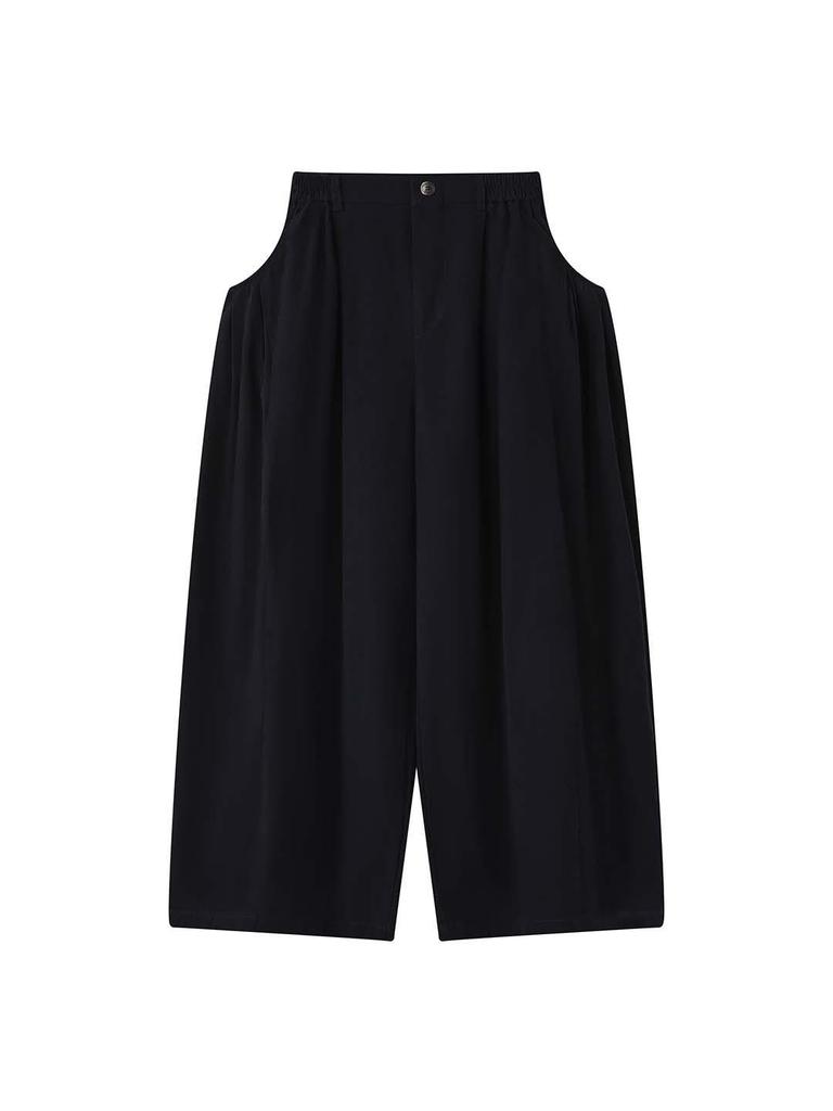 Louvre Spring Japanese Retro High-Density Cocoon-Shaped Wide-Leg Slimming Casual Pants for Women