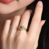925 Sterling Silver Flower Rings Green Cubic Zirconia Gorgeous Women Rings for Wedding Anniversary Gift Luxury Trendy JewelryGood product