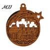 Wooden Christmas Ornaments 3D Light Up Ornament, Layered House Tree Snowman Magnetic Fridge Magnets for Nativity Scene Hanging Decoration Xmas