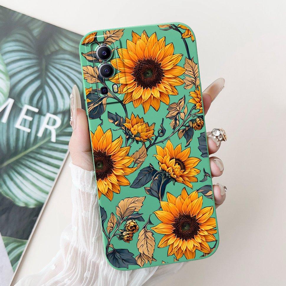 For Vivo Y72 5G Casing V2041 Colorful Flower Cartoon Cover Silicone Soft TPU Phone Case For Vivo Y 72 Y72  5G Coque Fundas Capas