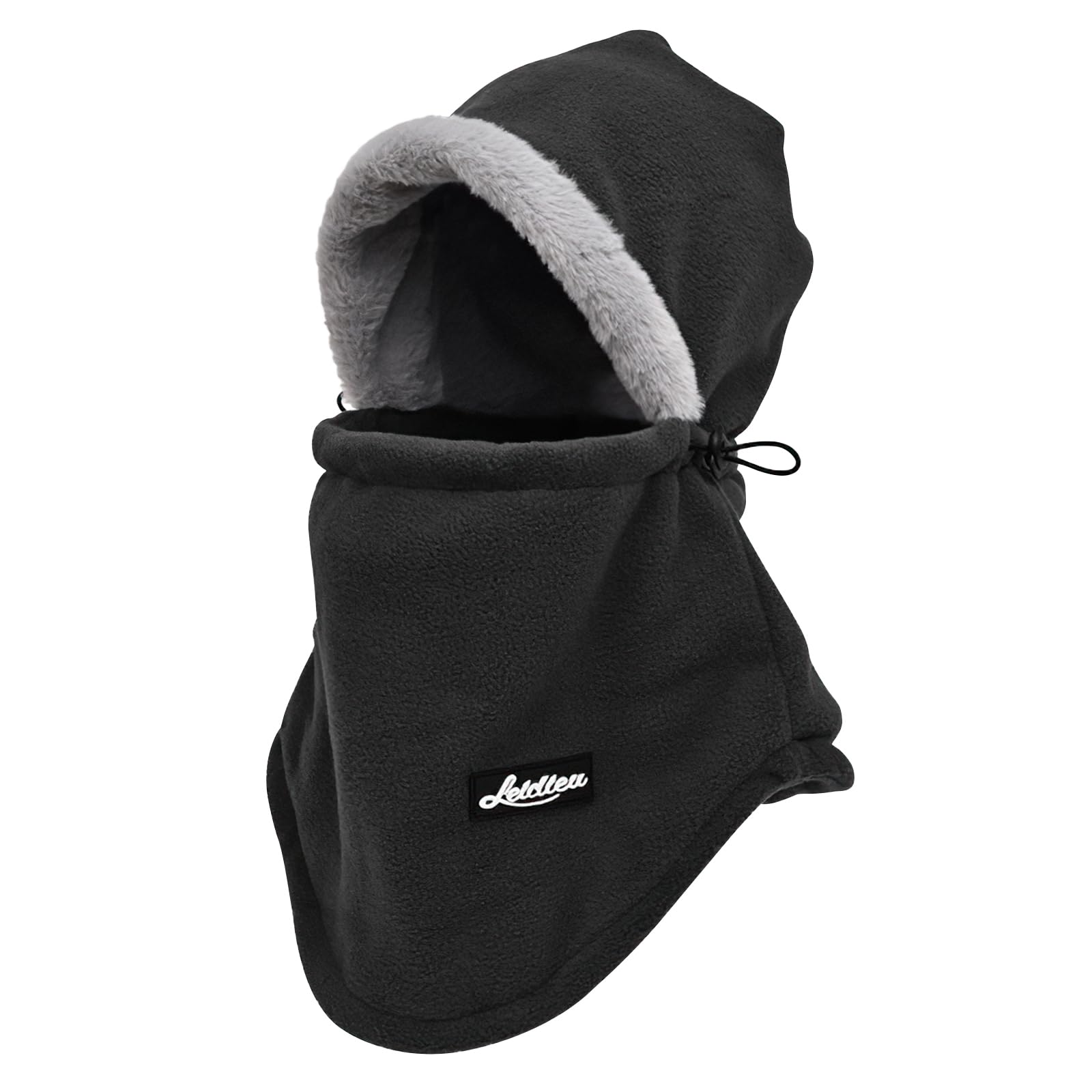 

AOY Теплая манишка для защиты головы и лица, регулируемая, легко надевается и снимается, простой капюшон-манишка для зимы, мужская, 360° для шеи, защита, чёрный