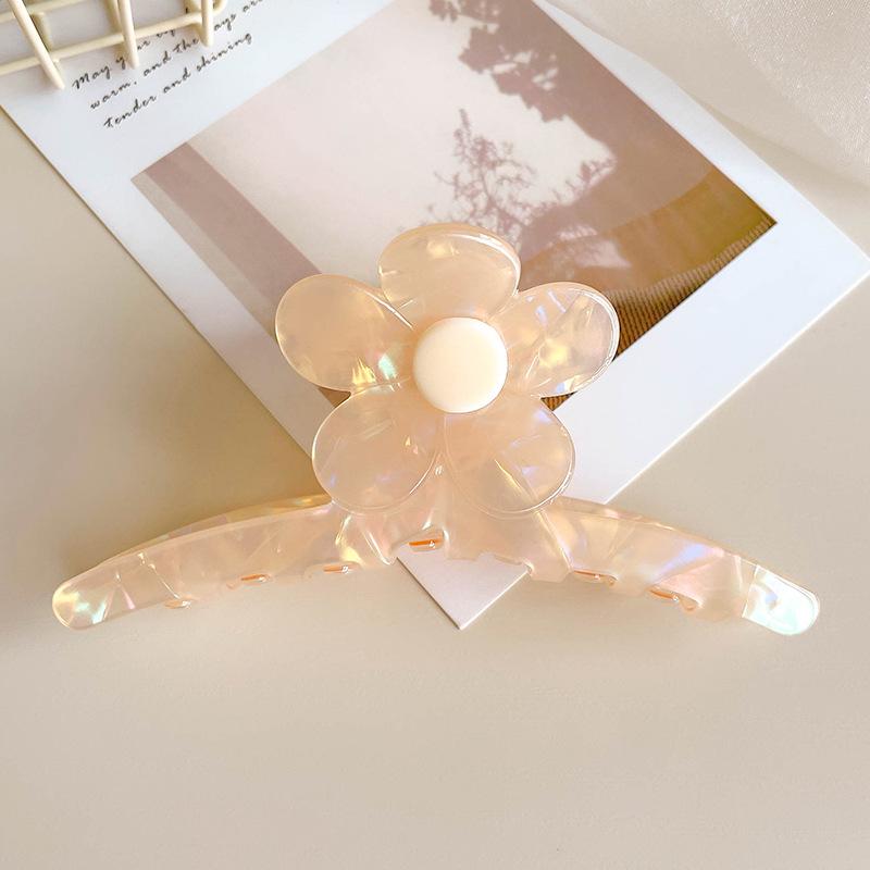 Xiaweiyi Fresh Floral Hair Claw Clip: Super Fairy, Simple, Large Shark Clip for Ponytails and Updos